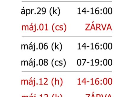ÜGYFÉLSZOLGÁLATI NYITVATARTÁS VÁLTOZÁS!